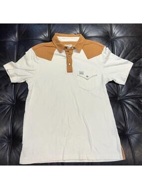 Kimes Ranch Polo Shirt Men Small Western Colorblock Pocket Short Sleeve
